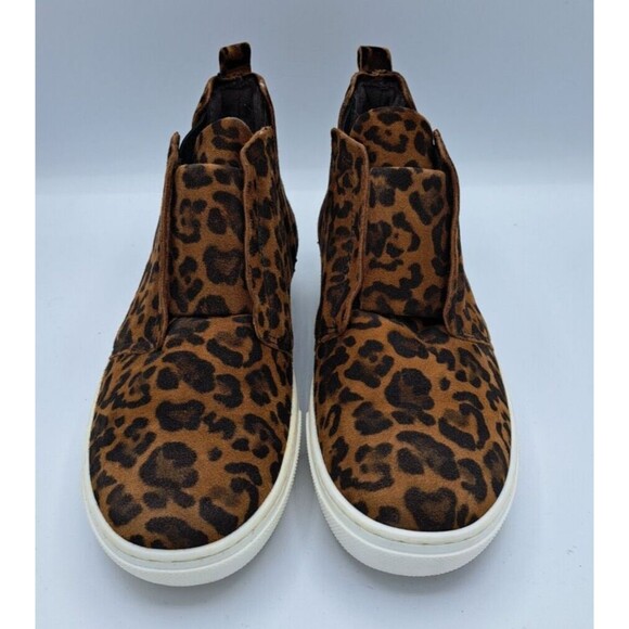 Miz Mooz New York Laurent High-Top Slip-On Sneakers Brown & Black Cheeta 36 - Picture 2 of 15
